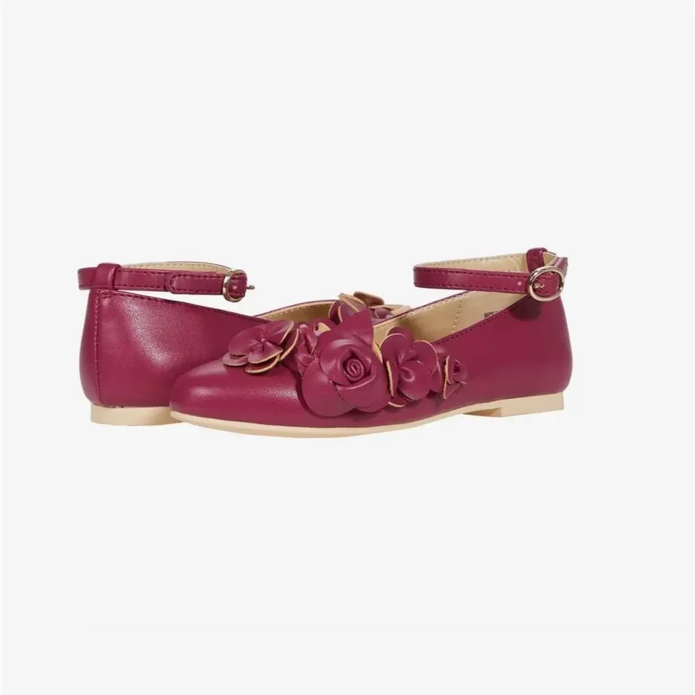 NWT❤️Janie and jack Girls Flower Flat shoes sz13